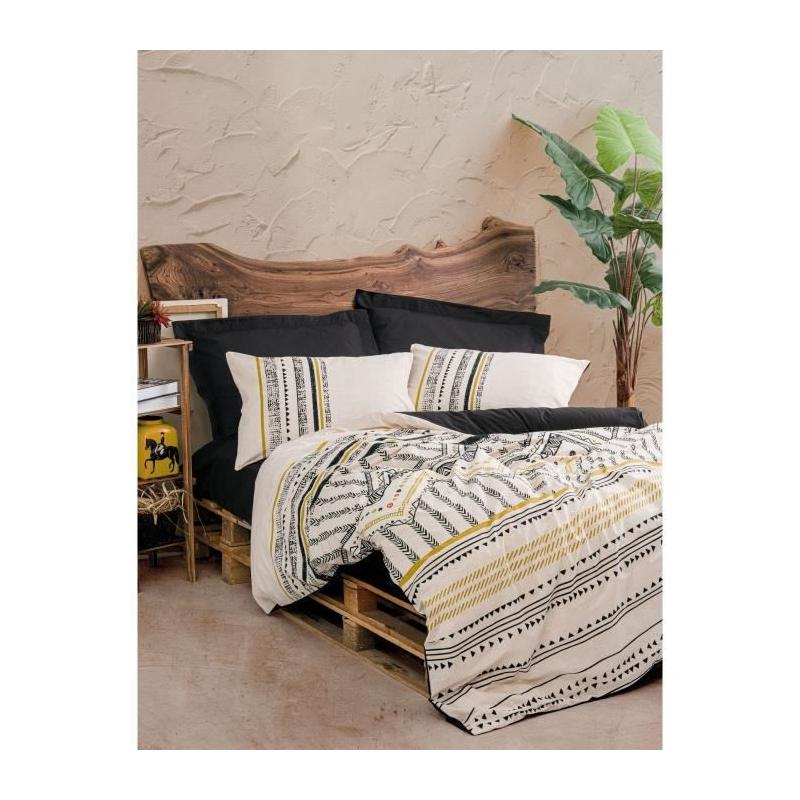 Parure de lit 220x240 + 2 taies 60x60 cm - Blanc doux et durable