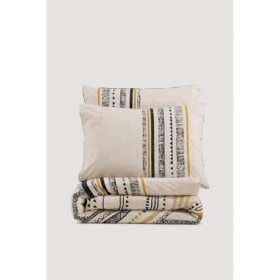 Parure de lit 220x240 + 2 taies 60x60 cm - Blanc doux et durable