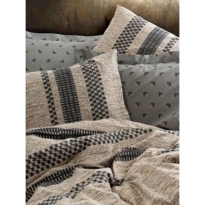 Parure de lit 100% coton renforcé - Brun