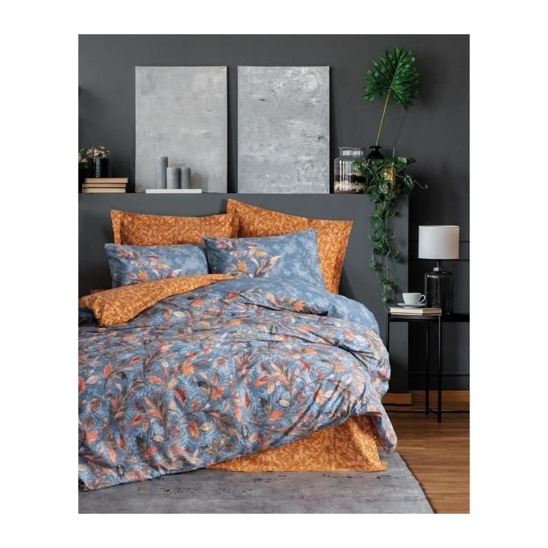 Parure de lit Moutarde - 100% coton - 220x240 + 2 taies - 60x60 cm