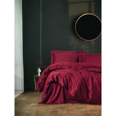 Parure de lit satinée 100% coton - Rouge