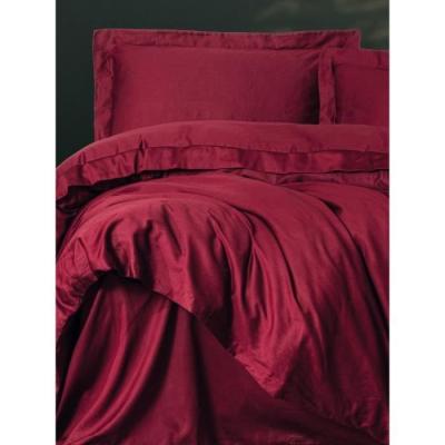 Parure de lit satinée 100% coton - Rouge