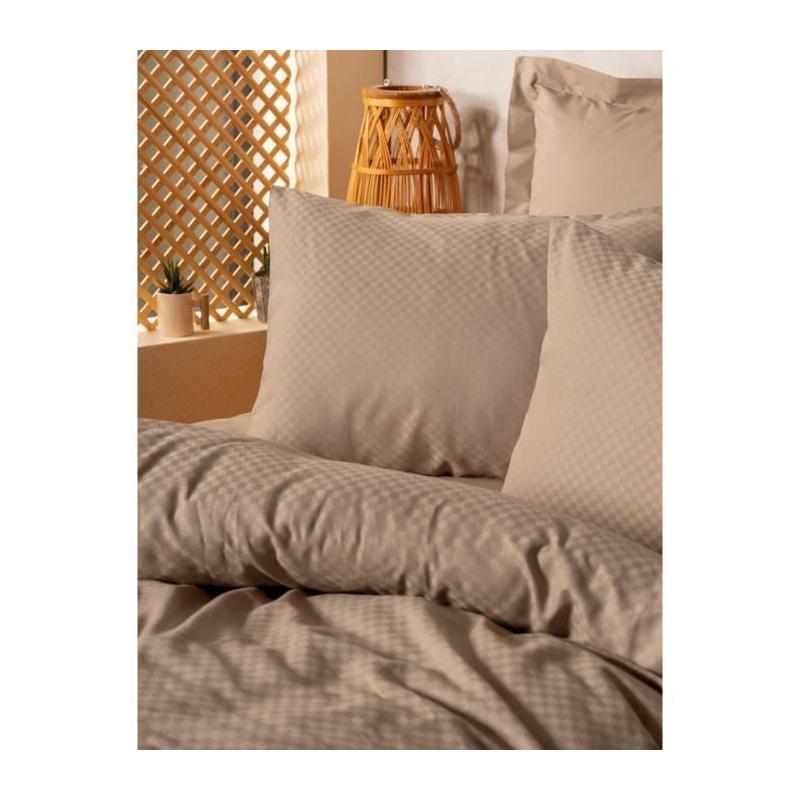 Parure de lit Vison 100% coton renforcé - 1 housse 220x240cm + 2 taies 60x60cm
