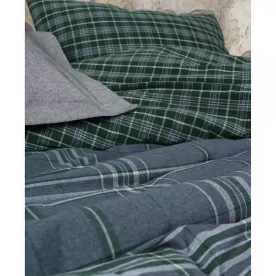 Parure de lit Bleu - Housse de couette 220x240 cm + 2 taies 60x60 cm - 50% coton, 50% polyester