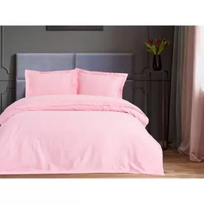 Ensemble literie 220x240cm - Satiné 100% coton - Rose Ensemble literie 220x240cm - Satiné 100% coton - Rose
