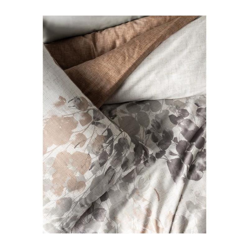 Parure de lit 220x240 cm + 2 taies 60x60 cm en Satiné 100% coton - Gris