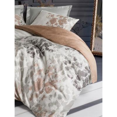 Parure de lit 220x240 cm + 2 taies 60x60 cm en Satiné 100% coton - Gris