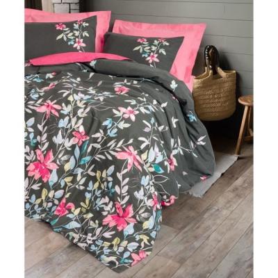 Parure de lit 220x240 cm - 100% coton - Rose