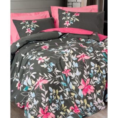 Parure de lit 220x240 cm - 100% coton - Rose