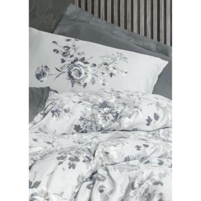 Parure de lit satinée 100% coton - Gris