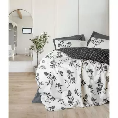 Parure de lit 100% coton renforcé - Anthracite