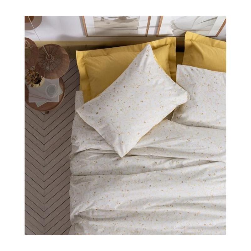 Parure de lit 220x240 cm Moutarde en coton renforcé