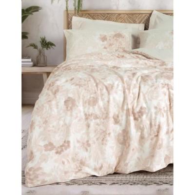 Parure de lit coton renforcé - Beige 220x240cm + 2 taies 60x60cm