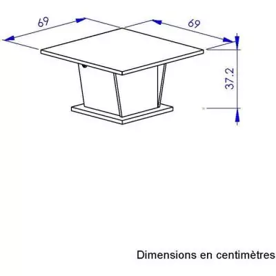 Table basse bar ATOS - Carré Chêne Helvétia/Blanc - 69 x 69 x 38 cm Table basse bar ATOS - Carré Chêne Helvétia/Blanc - 69 x 69 x 38 cm