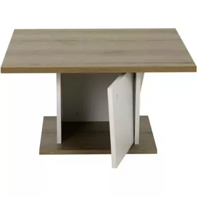 Table basse bar ATOS - Carré Chêne Helvétia/Blanc - 69 x 69 x 38 cm Table basse bar ATOS - Carré Chêne Helvétia/Blanc - 69 x 69 x 38 cm
