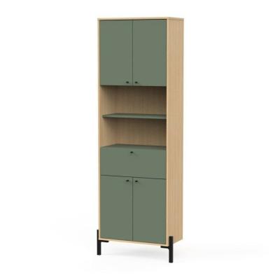 Armoire de salle de bain ELISA - Design vert et chêne
