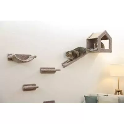 Mur d'escalade pour chats Kerbl Monte Baldo - 6 pièces - Gris