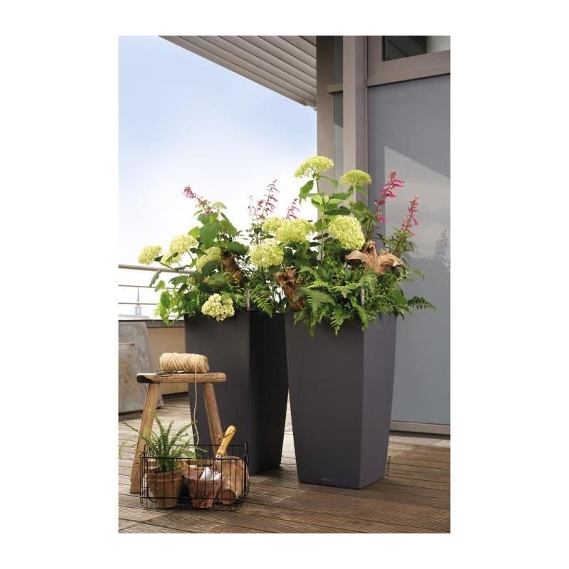 Jardiniere - Cubico color 40 - Kit complet - Gris ardoise - 31 L - LECHUZA