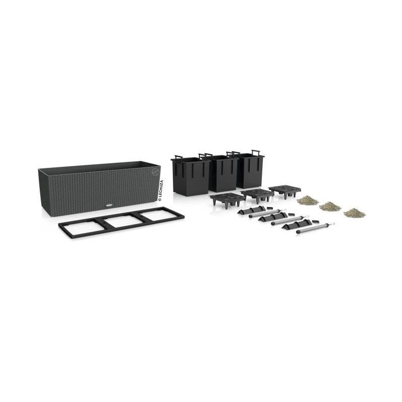 Jardiniere - Trio cottage 30 - Kit complet - Granit - 42 L - LECHUZA