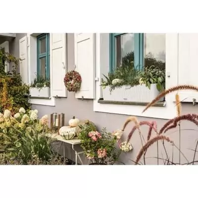 Jardinière Balconera cottage 80 Blanc - Kit complet - 12 L