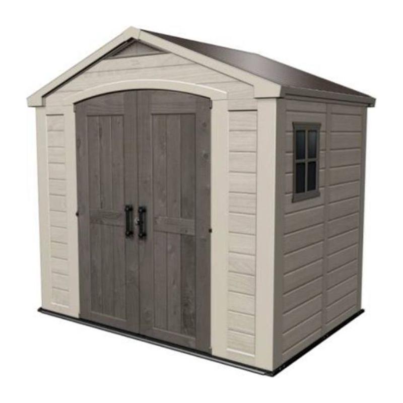 Abri de jardin KETER Factor 4.45, Abri résistant aux intempéries, Marron - 182 x 256.6 x 243 cm