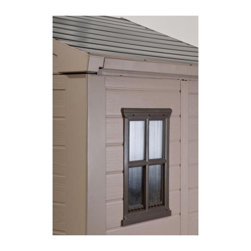 Abri de jardin KETER Factor 4.45, Abri résistant aux intempéries, Marron - 182 x 256.6 x 243 cm