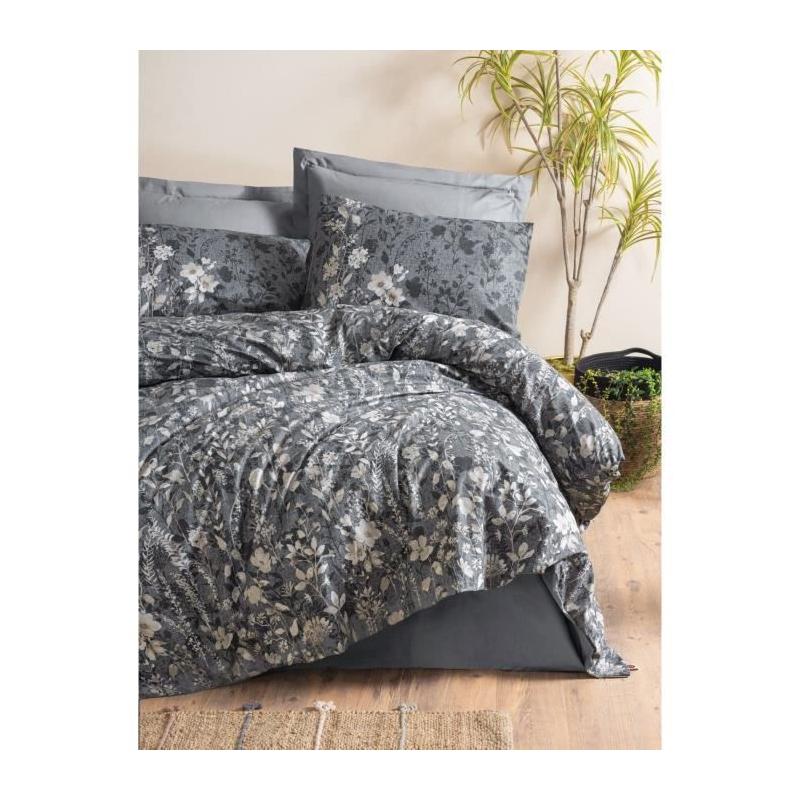Parure de lit 100% coton renforcé - Anthracite