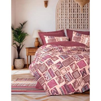 Parure de lit 220x240cm - 100% coton renforcé - Rouge