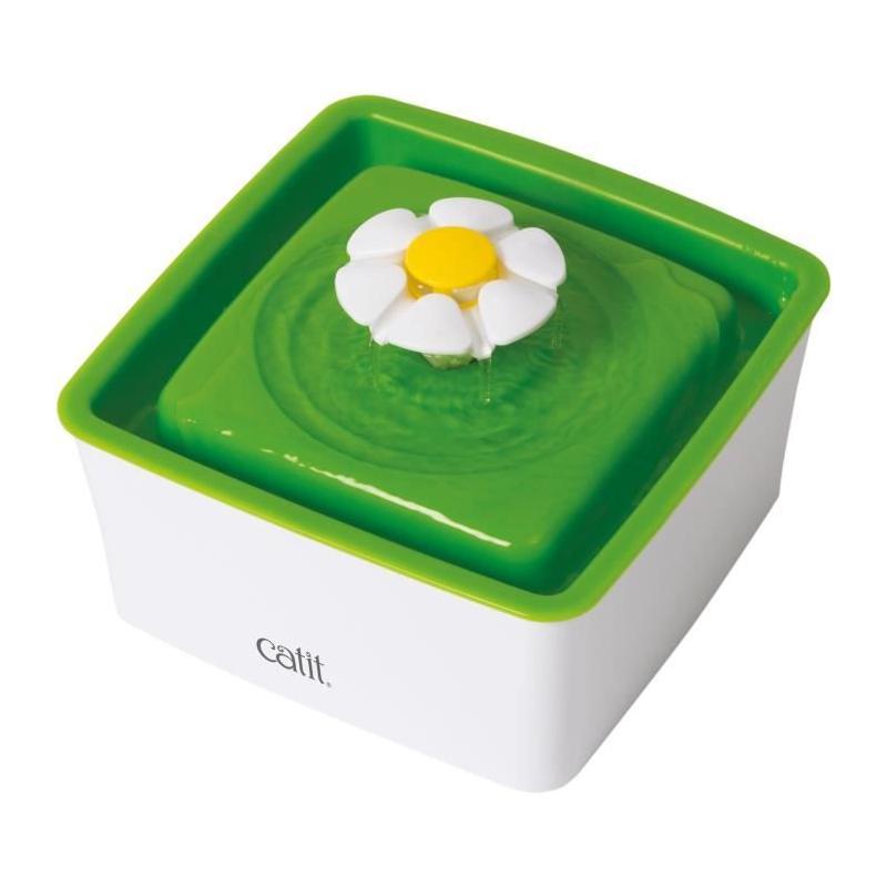 Fontaine a eau pour chat a fleur mini - CATIT - Flower mini - 1,5L - Accessible chatons et chats de petite taille - Vert