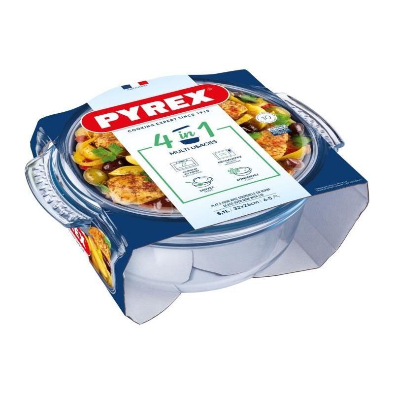 Cocotte PYREX 5,1L en verre borosilicate - Congélateur et micro-ondes