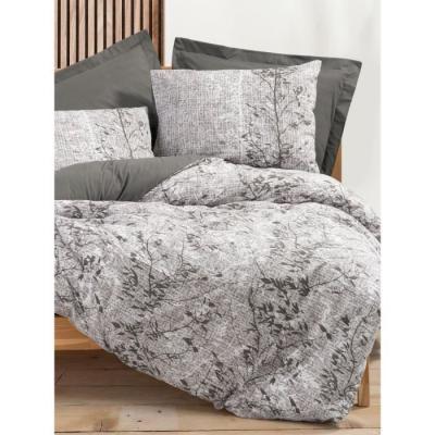 Parure de lit 220x240 cm + 2 taies 60x60 cm - Coton renforcé - Brun