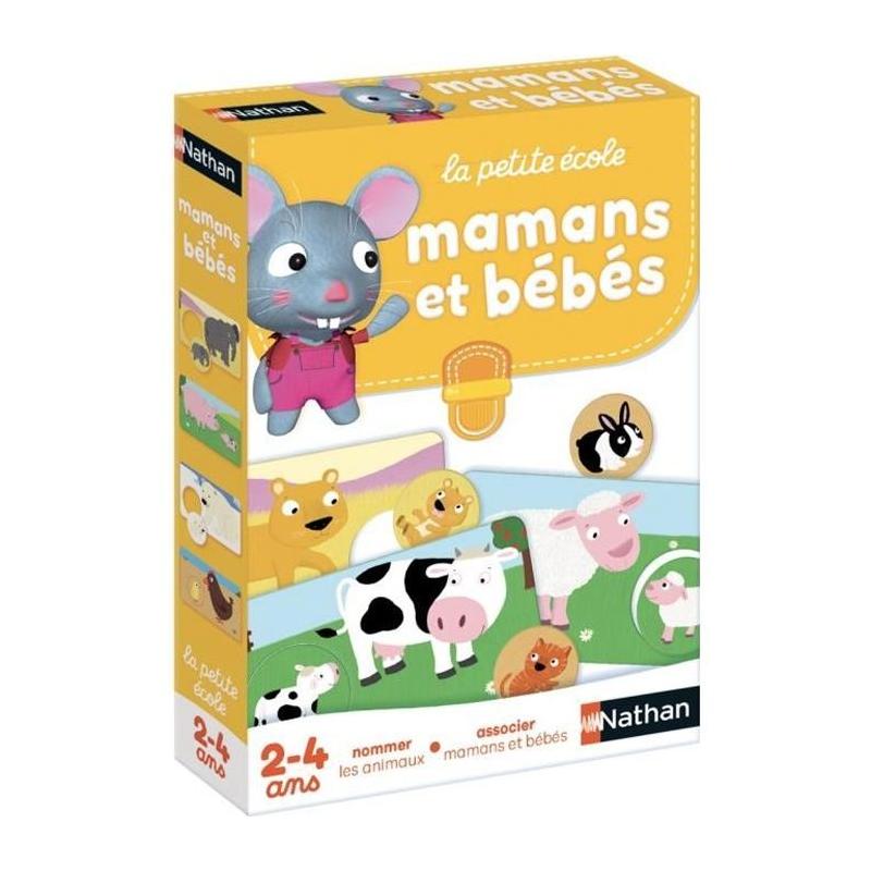 Jeu d'association NATHAN La Petite Ecole - Mamans et Bébés - Bébé Animaux - Mixte - 3 ans et +