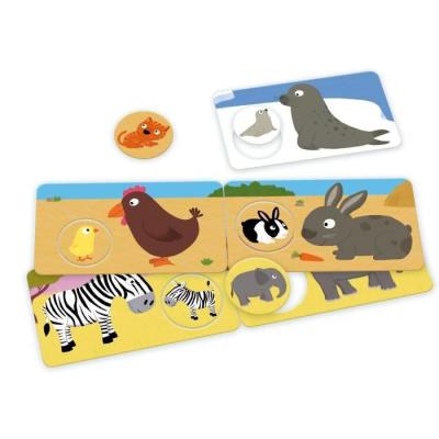 Jeu d'association NATHAN La Petite Ecole - Mamans et Bébés - Bébé Animaux - Mixte - 3 ans et +