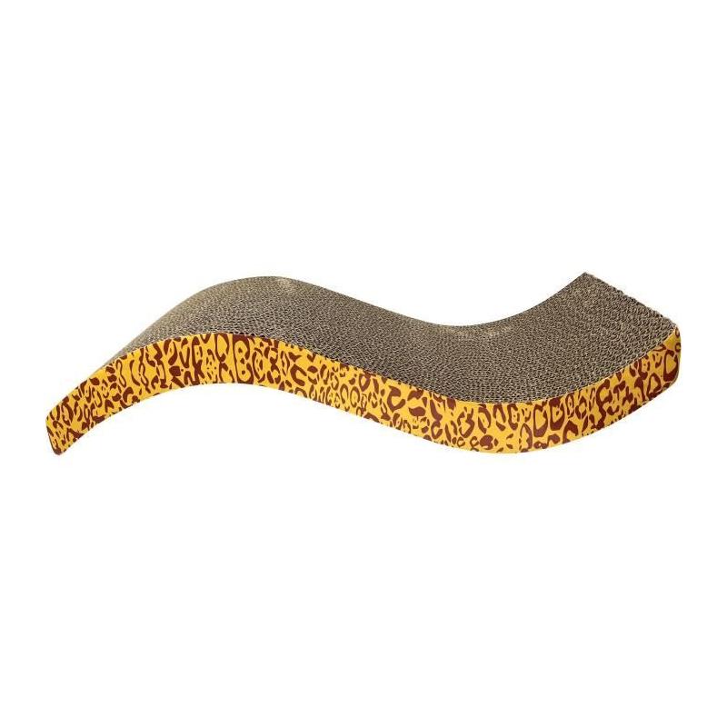 Griffoir pour chat - CATIT - Ondulé - Herbe a chat incluse - Motifs léopard - 53 cm