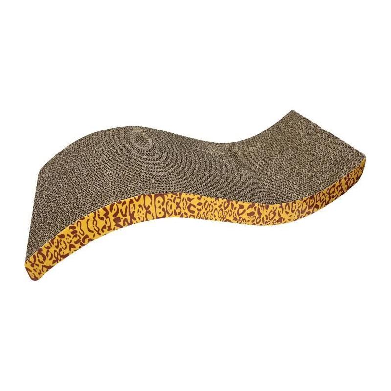 Griffoir pour chat - CATIT - Ondulé - Herbe a chat incluse - Motifs léopard - 53 cm