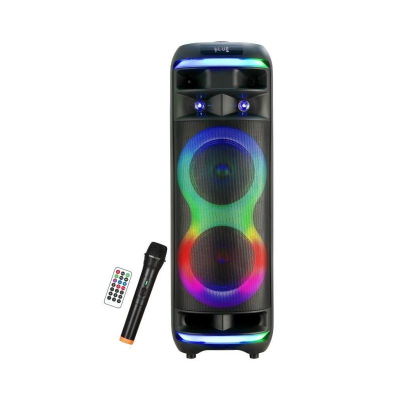 Enceinte karaoké - INOVALLEY - RGB - 800 Watts - Bluetooth V5.0 - Micro sans fil inclus - Autonomie 2 a 3 heures - LED