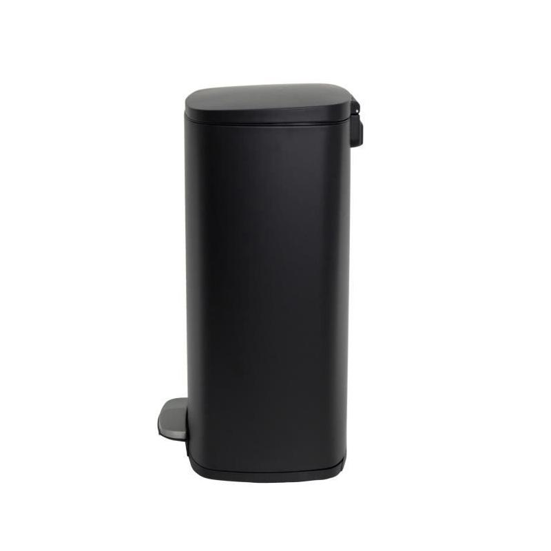 KITCHEN MOVE Poubelle de cuisine a pédale - Inox brossé Noir mat - 50L - ADMIRAL