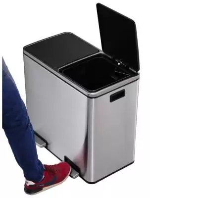 Poubelle de cuisine à pédale tri sélectif 60L - Pratique et robuste Poubelle de cuisine à pédale tri sélectif 60L - Pratique et robuste