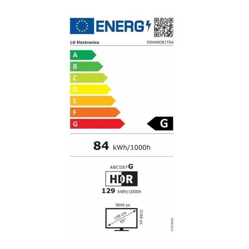 LG 55NANO81 - TV LED NanoCell 55'' (139 cm) - UHDTV 4K 3840x2160 - Smart TV - 3xHDMI 2.0 - WiFi