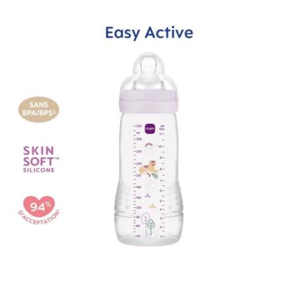 Biberon - MAM BABY - Easy Active - +6 mois - 330 ml - Tétine débit X - Lilas
