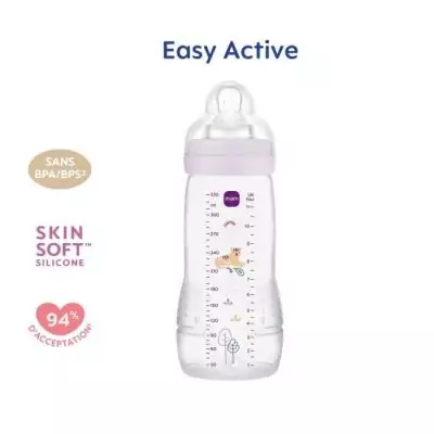 Biberon MAM BABY Easy Active 330ml +6 mois - Lilas Biberon MAM BABY Easy Active 330ml +6 mois - Lilas