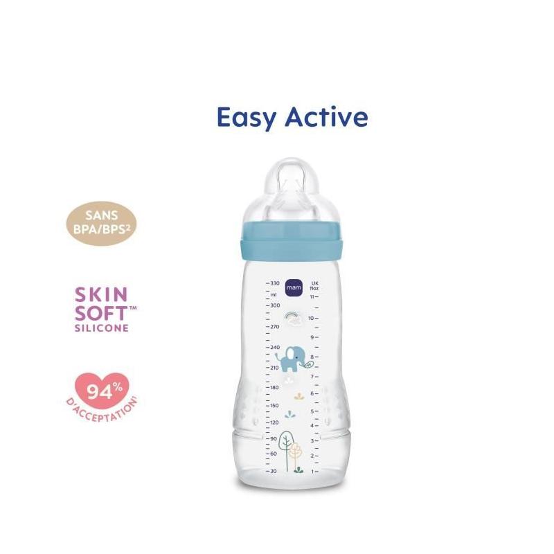 Biberon - MAM BABY - Easy Active - +6 mois - 330 ml - Tétine débit X - Ocean