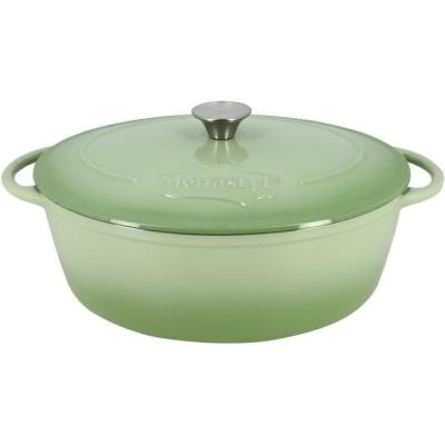 Cocotte - MENASTYL - 6020075 - Ronde - En fonte acier émaillé - Vert - 7 litres