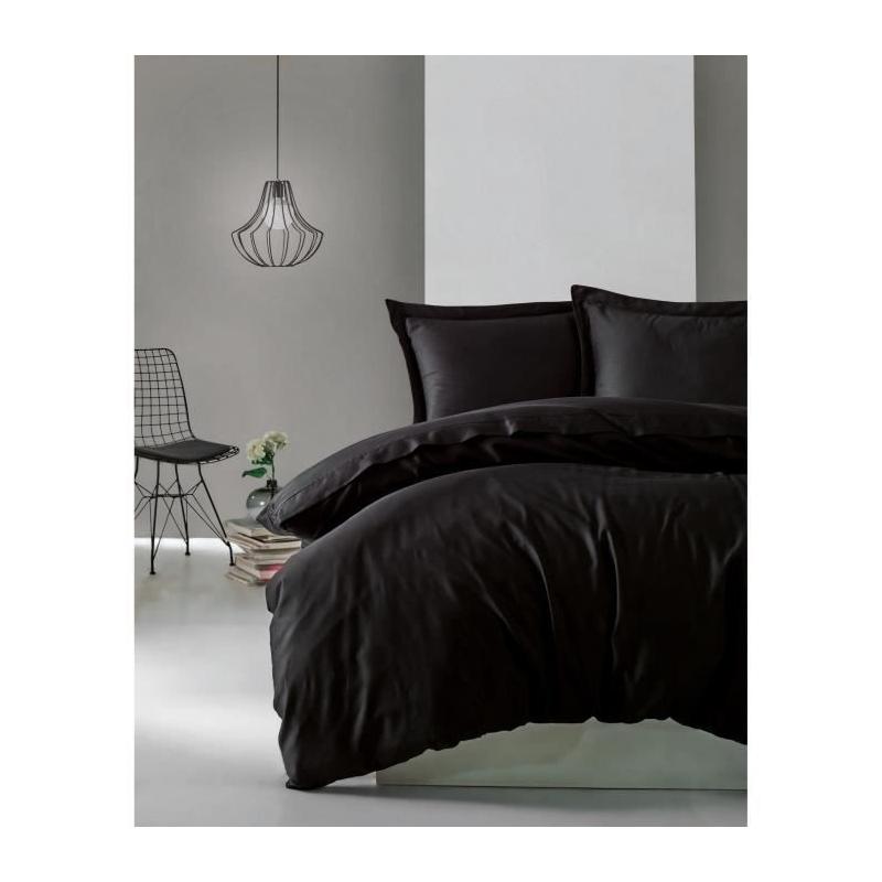Parure de lit Satiné 100% coton - Noir
