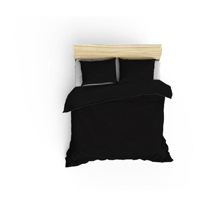 Parure de lit Satiné 100% coton - Noir