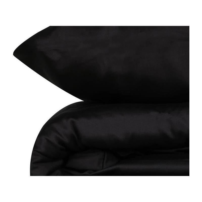 Parure de lit Satiné 100% coton - Noir