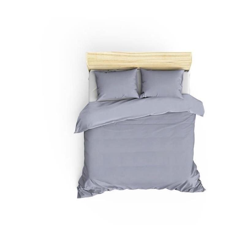 Parure de lit Satiné 100% coton - Gris