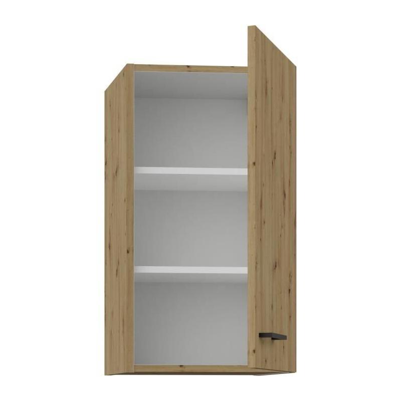 Meuble haut MODENA - Design robuste - Chene artisan / Noir mat