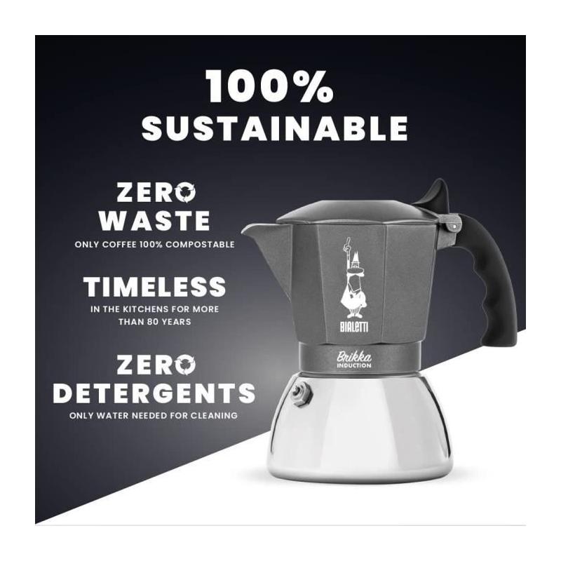 Cafetiere Italienne BIALETTI - BRIKKA - Induction 4 tasses