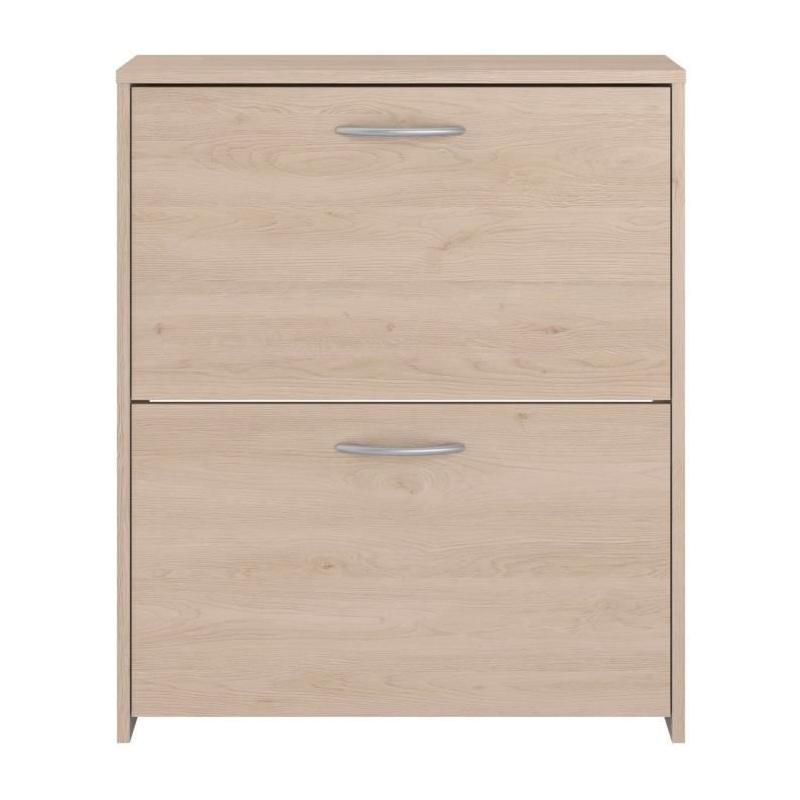 Meuble a chaussures 2 abattants - EASY LIFE - Chene - 66,5 x 78,5 x 25,1 - PARISOT